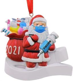 img 4 attached to B-Qtech 2021 Christmas Ornament: Santa Claus with Face Mask Carrying Sack, Hanging Pendant for Christmas Tree Decorations - Creative Xmas Gift