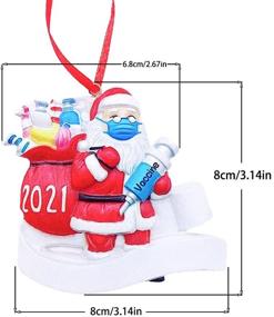 img 2 attached to B-Qtech 2021 Christmas Ornament: Santa Claus with Face Mask Carrying Sack, Hanging Pendant for Christmas Tree Decorations - Creative Xmas Gift