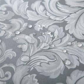 img 2 attached to Lahome Elegant Floral Damask Jacquard Tablecloth