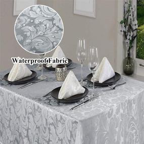 img 3 attached to Lahome Elegant Floral Damask Jacquard Tablecloth