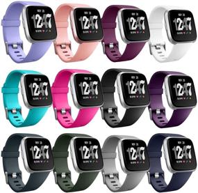 img 4 attached to I-SMILE Силиконовые браслеты - Совместимые с Fitbit Versa 2 / Versa / Lite - Запасные браслеты для фитнес-умного часов Fitbit Versa - 13 цветов - Большие и маленькие размеры.