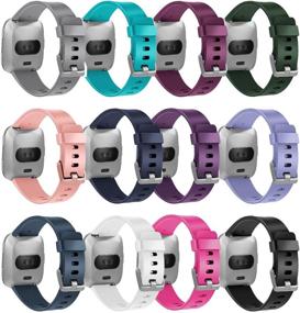 img 3 attached to I-SMILE Силиконовые браслеты - Совместимые с Fitbit Versa 2 / Versa / Lite - Запасные браслеты для фитнес-умного часов Fitbit Versa - 13 цветов - Большие и маленькие размеры.