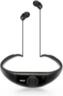 🎧 marine grade ipx8 waterproof mp3 music player headphones - 8gb memory & fm radio, rechargeable battery, usb charging, led indicator lights - pylesport pswp8bk logo