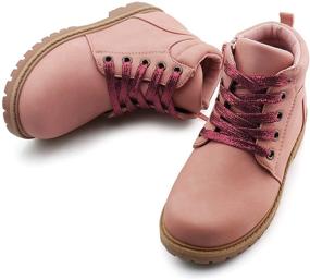 img 2 attached to 👦 Jabasic Waterproof Lace-Up Martin Boots for Little Boys