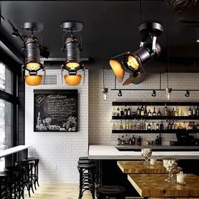 img 1 attached to 🔦 Jorunhe Vintage Ceiling Spotlight Fixture: Industrial Metal Pendant Lighting with Adjustable E27 Spot Light - Fixed Style