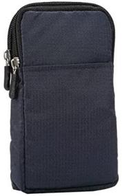 img 4 attached to Navyblue Nylon Sporty Waist Bag with Belt Clip for iPhone 11 Pro Max, X, XR, XS Max, 8, 7, 6 Plus, Samsung Galaxy S8, S9 Plus, S7 Edge, Note 8, 9 - PT Universal Multipurpose Case Pouch