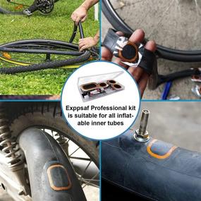 img 3 attached to 🚲 Exppsaf Bike Tire Repair Kit with 30PCS Vulcanizing Patches, Storage Box, and Metal Rasp – Perfect for Bicycle, Motorcycle, Cycling, BMX, ATV, and Inflatable Rubber