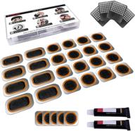 🚲 exppsaf bike tire repair kit with 30pcs vulcanizing patches, storage box, and metal rasp – perfect for bicycle, motorcycle, cycling, bmx, atv, and inflatable rubber logo