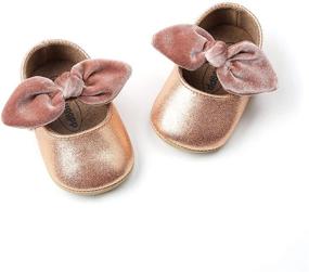 img 1 attached to 👶 myppgg Baby Girls Mary Jane Flats: Sparkly Bowknot Princess Dress Shoes for Toddler First Walkers