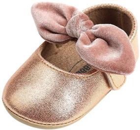 img 4 attached to 👶 myppgg Baby Girls Mary Jane Flats: Sparkly Bowknot Princess Dress Shoes for Toddler First Walkers