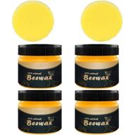 🪜 2021 beeswax wood seasoning polish - natural traditional beewax cleaner for furniture, doors, tables, chairs, cabinets, and floors to beautify, protect, and condition wood - 4 pack logo