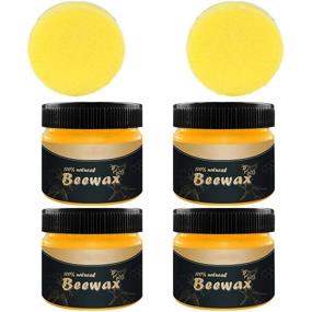 img 4 attached to 🪜 2021 Beeswax Wood Seasoning Polish - Natural Traditional Beewax Cleaner for Furniture, Doors, Tables, Chairs, Cabinets, and Floors to Beautify, Protect, and Condition Wood - 4 Pack
