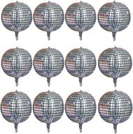 🎉 12-pack 22-inch silver laser disco ball balloon - large inflatable sphere aluminum foil balloon for disco dance party supplies, bouquet, wedding, baby shower decorations логотип