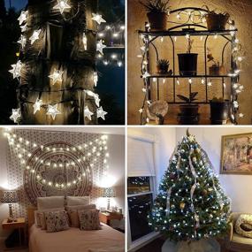 img 2 attached to 🌟 Grezea Solar Christmas Lights Twinkle Star String Lights - 50 LED 21FT, 8 Modes, Fairy Decoration for Bedroom, Indoor/Outdoor Xmas Tree, Room Décor, Garden, Patio, Lawn, Canopy, Party - White