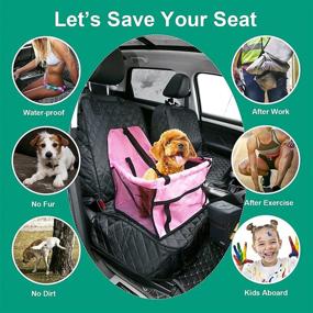 img 2 attached to 🐾 Waterproof Front Seat Car Cover: Full Protection with Side Flaps, Nonslip Scratchproof – Ideal for Dogs, Cars, Trucks, SUVs