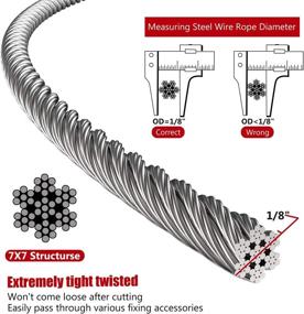 img 2 attached to 🔗 Кабель из нержавеющей стали T316 - комплект крепежа для палубного ограждения - проволока диаметром 1/8 дюйма (150 футов)