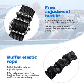 img 3 attached to 🐾 Vastar Pet Dog Seat Belt Harness, Pack of 2 Adjustable Safety Leads for Dogs and Cats, Car Vehicle Seatbelt Harness with Shock Absorbing Elastic Bungee Buffer