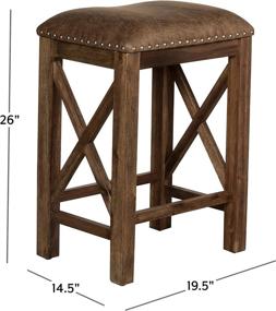 img 2 attached to 🪑 Hillsdale Furniture Willow Bend Backless Counter Height Stools, Set of 2, Antique Brown Walnut