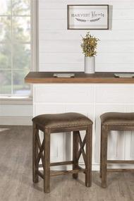 img 4 attached to 🪑 Hillsdale Furniture Willow Bend Backless Counter Height Stools, Set of 2, Antique Brown Walnut