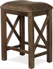 img 3 attached to 🪑 Hillsdale Furniture Willow Bend Backless Counter Height Stools, Set of 2, Antique Brown Walnut