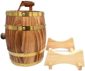 img 1 attached to Premium 1.5L Oak Aging Whiskey Barrel Dispenser: Home Wine Bucket for Wine, Spirits, Beer, and Liquor - Light Yellow (with Baked Oak Chips)