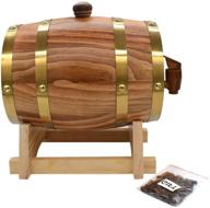 premium 1.5l oak aging whiskey barrel dispenser: home wine bucket for wine, spirits, beer, and liquor - light yellow (with baked oak chips) logo