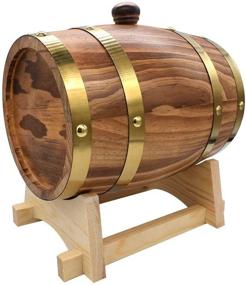 img 3 attached to Premium 1.5L Oak Aging Whiskey Barrel Dispenser: Home Wine Bucket for Wine, Spirits, Beer, and Liquor - Light Yellow (with Baked Oak Chips)