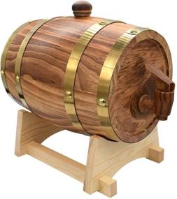 img 2 attached to Premium 1.5L Oak Aging Whiskey Barrel Dispenser: Home Wine Bucket for Wine, Spirits, Beer, and Liquor - Light Yellow (with Baked Oak Chips)