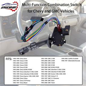 img 2 attached to 🔀 Multi-Function Combination Switch Gray: Chevy Tahoe, Blazer, Suburban, GMC K1500 & More. Replaces Part # 2330814, 26100985, 26036312. Turn Signal, Wiper, Washers, Hazard Switch, Cruise Control