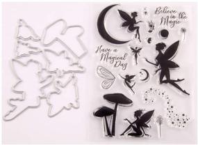 img 4 attached to 🎄 Scrapbooking Card Making Christmas Stamps and Dies - Fairy Moon Letters Flower Set (3.9 x 5.9 Inches, T1536)