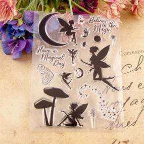 img 1 attached to 🎄 Scrapbooking Card Making Christmas Stamps and Dies - Fairy Moon Letters Flower Set (3.9 x 5.9 Inches, T1536)
