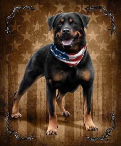 img 1 attached to 🐶 JQ Patriotic Rottweiler Dog Signature Queen Blanket - A True Display of Patriotism and Loyalty