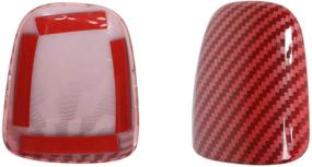 img 3 attached to Dodge Challenger Gear Shift Knob Cover Trim Accessories for Charger 2015-up (Red/Black Grain) - Enhance Your Ride!