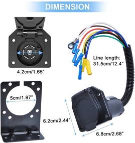 img 3 attached to 🔌 Efficient 7 Way RV Trailer Light Connector Socket: Poweka 7 Wire Harness Electrical Quick Converter Adapter with Mounting Bracket - Ideal for RVs, Trucks, Trailers, and Campers