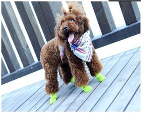 img 1 attached to 🐾 Cdycam Puppy Dogs Candy Colors: Waterproof Anti-Slip Rain Shoes Boots Paws Cover