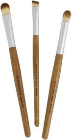 img 4 attached to 🎋 Bamboo Naturals Makeup Brushes: Achieve the Perfect Smokey Eye with this Complete Kit – Includes Eyeshadow Brush, Smudge Brush, and Angled Eyeliner Brush, all with Natural Bamboo Handles