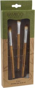 img 3 attached to 🎋 Bamboo Naturals Makeup Brushes: Achieve the Perfect Smokey Eye with this Complete Kit – Includes Eyeshadow Brush, Smudge Brush, and Angled Eyeliner Brush, all with Natural Bamboo Handles