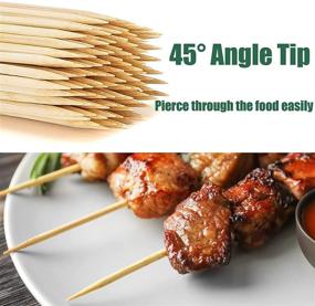 img 2 attached to 🍢 Bamboo Skewers - POLIUMB 100PCS for BBQ, Grilling, Marshmallows, Fruit, Vegetables - 16 Inch Plant Skewers