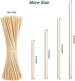 img 3 attached to 🍢 Bamboo Skewers - POLIUMB 100PCS for BBQ, Grilling, Marshmallows, Fruit, Vegetables - 16 Inch Plant Skewers