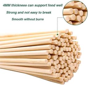 img 1 attached to 🍢 Bamboo Skewers - POLIUMB 100PCS for BBQ, Grilling, Marshmallows, Fruit, Vegetables - 16 Inch Plant Skewers