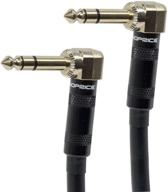 🎸 optimized search: monoprice premier series 1/4 inch trs guitar pedal patch cable cord - 8 inch - black with right-angle connectors logo