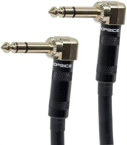 img 4 attached to 🎸 Optimized Search: Monoprice Premier Series 1/4 Inch TRS Guitar Pedal Patch Cable Cord - 8 Inch - Black with Right-Angle Connectors