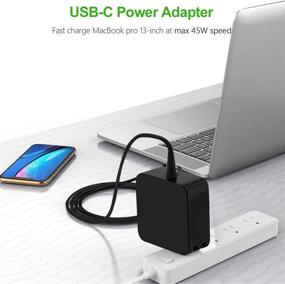 img 1 attached to 🔌 45W USB Type-C AC Adapter Charger for ASUS Chromebook Flip C302 C302C C302CA C302CA-DHM4 C213 C213S C213SA C213NA ZenBook Flip S UX370U - Power Supply Cord for Smartphone/Laptop