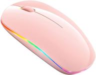 nulea led bluetooth mouse: rechargeable wireless dual mode mouse for laptop, ipad, macos, pc, windows (pink) logo