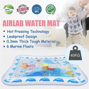 img 2 attached to 👶 Tummy Time Water Play Mat for Babies - Inflatable Toy Activity Center for Infant & Toddlers (26'' x 20'') - BPA Free - Suitable for Newborn Boys and Girls (3, 6, 9 Months)
