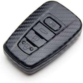 img 3 attached to 🔑 Personalized Protective Cover for Toyota Avalon Camry Corolla Hatchback C-HR Prius Prime RAV4 Key Fob – Carbon Fiber Embossing, Plastic 3D, Compatible with 2 3 4 Button Keyless Entry Remote – TANGSEN Smart Key Fob Case