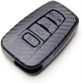 img 4 attached to 🔑 Personalized Protective Cover for Toyota Avalon Camry Corolla Hatchback C-HR Prius Prime RAV4 Key Fob – Carbon Fiber Embossing, Plastic 3D, Compatible with 2 3 4 Button Keyless Entry Remote – TANGSEN Smart Key Fob Case