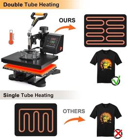 img 1 attached to 🎁 Seeutek 5 in 1 Heat Press Machine - 12x10 inch, 360-Degree Swing Away, Digital Heat Transfer Combo for T Shirts, Mugs, Hats, Plates, Caps - Multifunction Sublimation Press