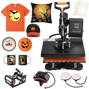 img 4 attached to 🎁 Seeutek 5 in 1 Heat Press Machine - 12x10 inch, 360-Degree Swing Away, Digital Heat Transfer Combo for T Shirts, Mugs, Hats, Plates, Caps - Multifunction Sublimation Press