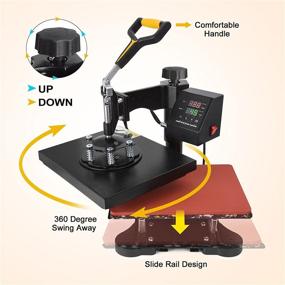 img 2 attached to 🎁 Seeutek 5 in 1 Heat Press Machine - 12x10 inch, 360-Degree Swing Away, Digital Heat Transfer Combo for T Shirts, Mugs, Hats, Plates, Caps - Multifunction Sublimation Press